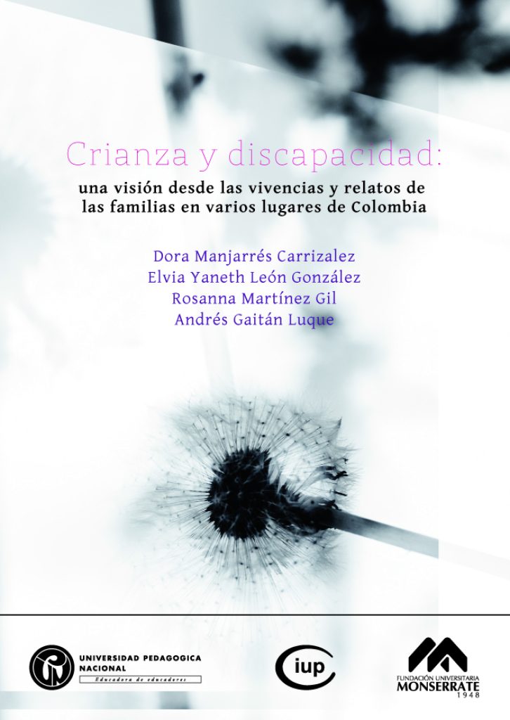 Portada Libro Crianza y Discapacidad una visión desde las vivencias y relatos de las familias en varios lugares de Colombia. 
