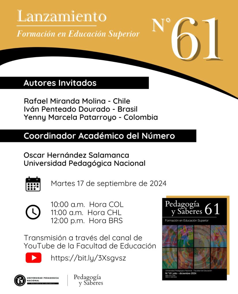 Lanzamiento No. 61 Revista Pedagogía y Saberes 🗓